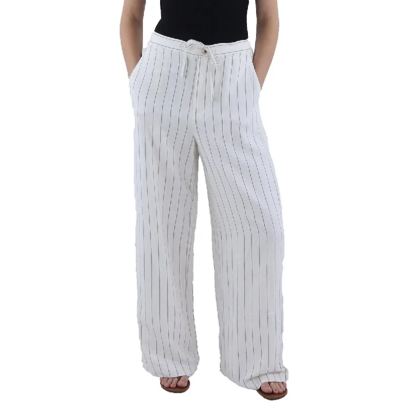 women's patched pantsWomens Pinstripe Tie Waist Dress Pants