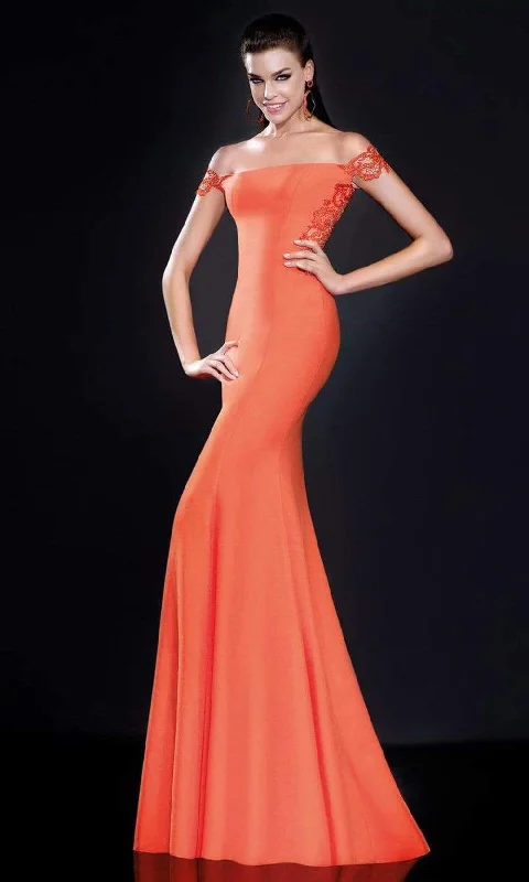 Formal Dress for Bar MitzvahsTarik Ediz - 92568SC Off Shoulder Fitted Bod Trumpet Gown