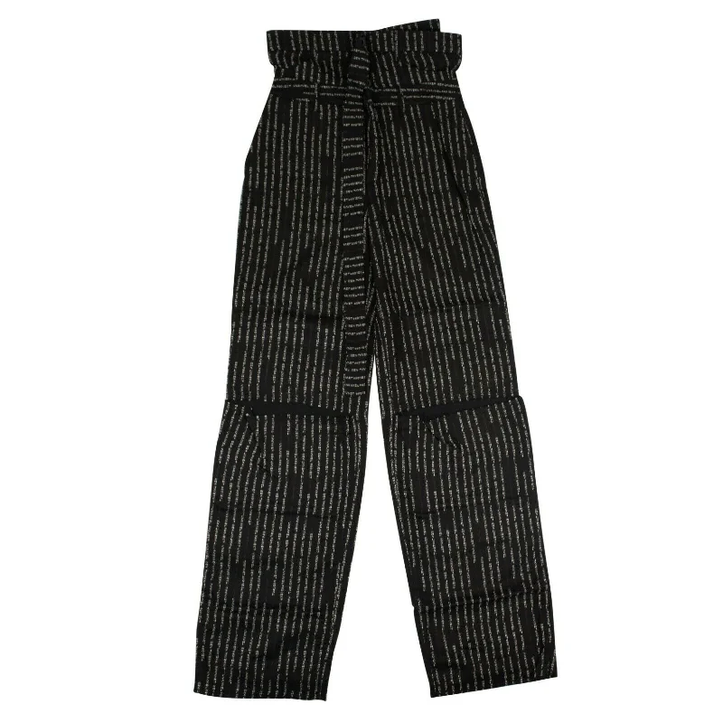 women's spring pantsUnravel Project Striped Wide Leg Pants - Black