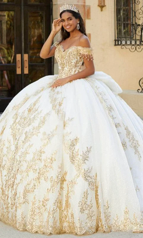 Formal Dress for EveningsQuinceanera Collection 26060 - Embellished Off-Shoulder Ballgown