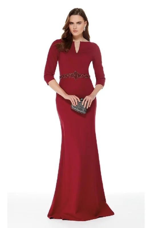 Formal Dress for Oscar NightsAlyce Paris -Embellishe Waist Three Quarter Sleeve Gown 27007SC