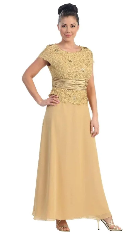 Formal Dress for Military BallsMay Queen - Scoop Neck A-Line Formal Gown MQ571