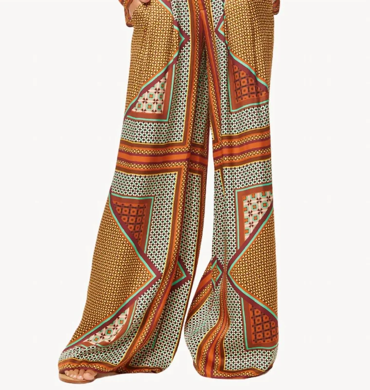 women's denim pantsLemor Wide Leg Pants In Positano Scarf