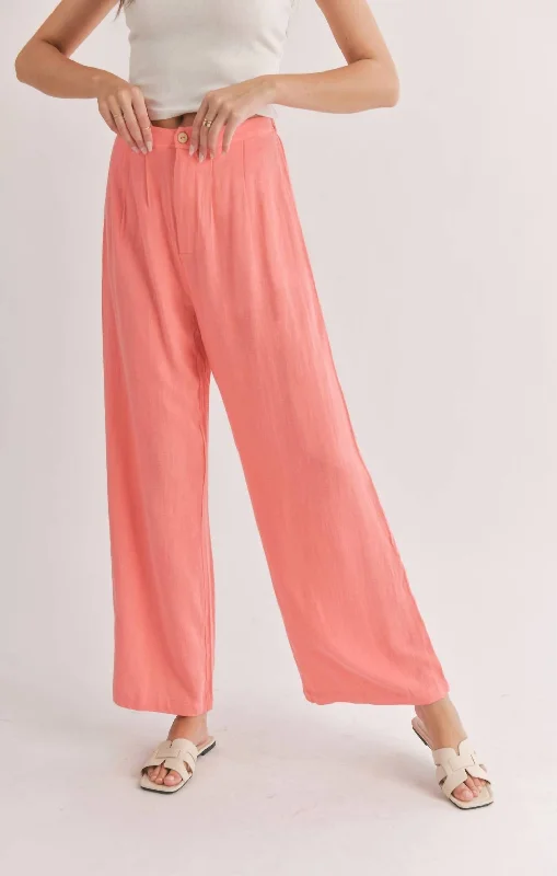 women's velvet pantsBotanical Trousers In Coral