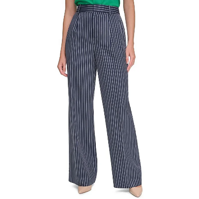 women's leather pantsWomens Pin Stripe Wide Leg Wide Leg Pants