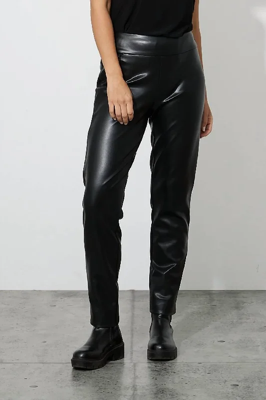 women's running pantsFaux Leather Pant In Black