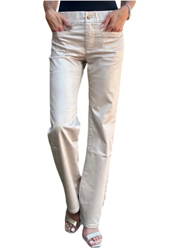 women's mini pantsTami Straight Pants In Beige Gold Check