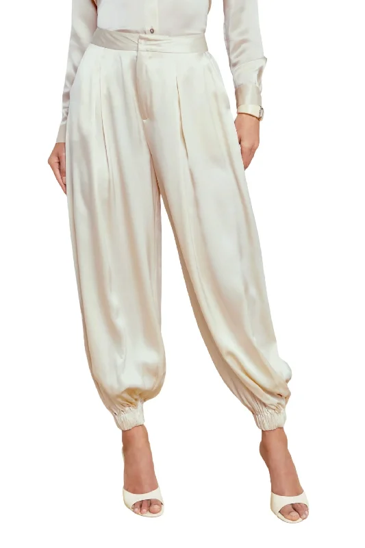 women's petite pantsPalmer Elastic Pant In Creme Brulee