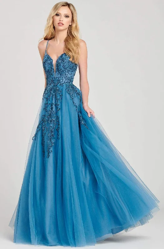 Formal Dress for Sports AwardsColette By Daphne - CL12042 Beaded Lace V Neck Tulle A-Line Gown