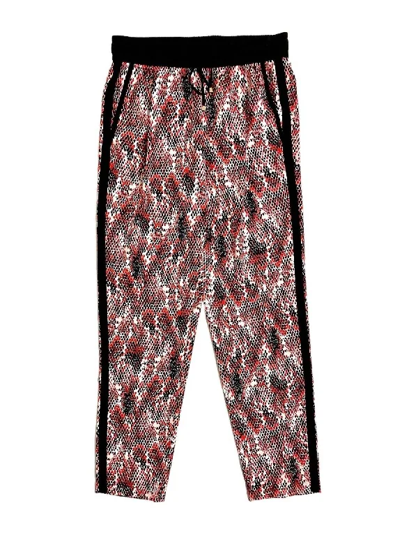 women's low-rise pantsWomen's Snake Print Drawstring Jogger Pants In Multicolor