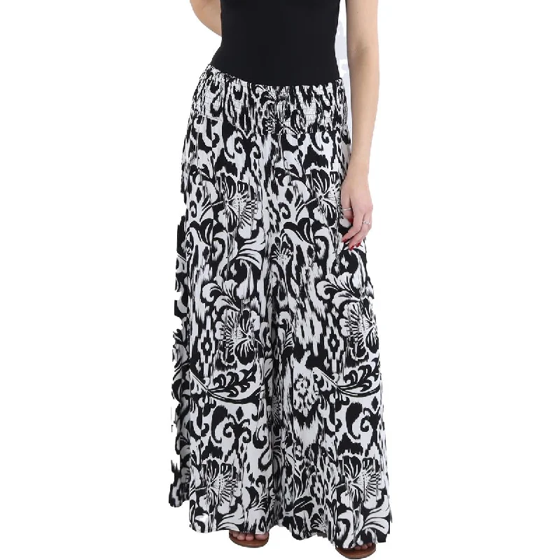 women's plus-size pantsWomens Floral Print Casual Wide Leg Pants