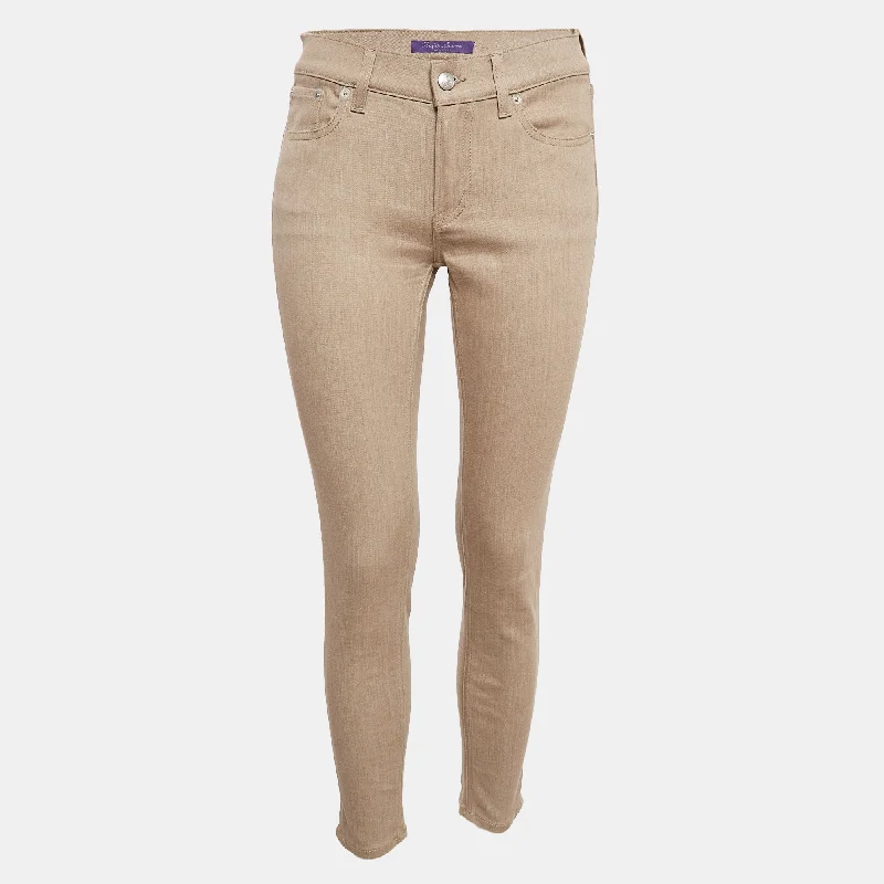 women's sustainable pantsRalph Lauren Brown Cotton Skin Fit Pants