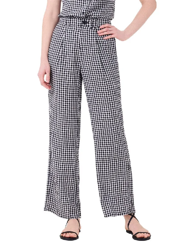 women's silk pantsNIC+ZOE Drapey Gingham Wide-Leg Pant