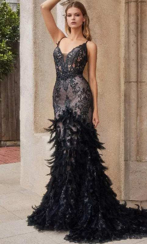 Formal Dress for Cruise Ship EventsAndrea and Leo - Feathered Gown A1116