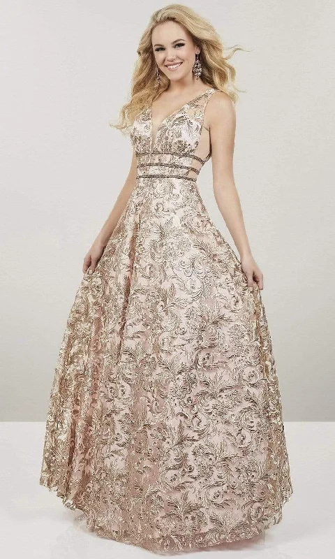 Formal Dress for Emmy AwardsPanoply - Sleeveless Triple Bands Embellished Long Gown 14918SC