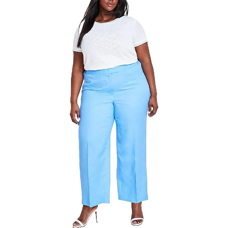 women's cashmere pantsPlus Womens Textured High Rise Wide Leg Pants