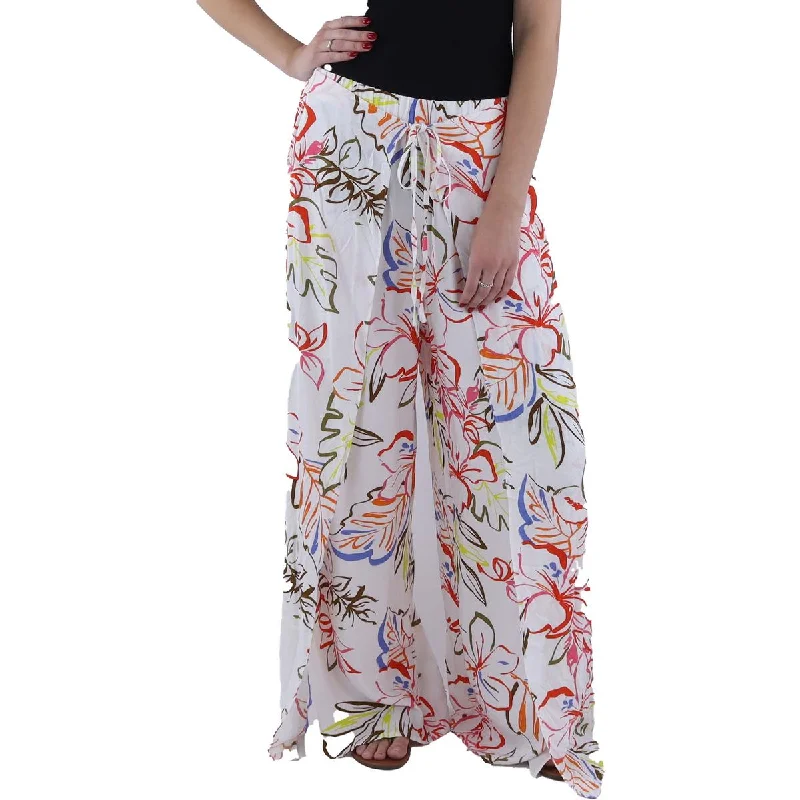 women's stretch pantsWomens Printed Flyaway Wide Leg Pants