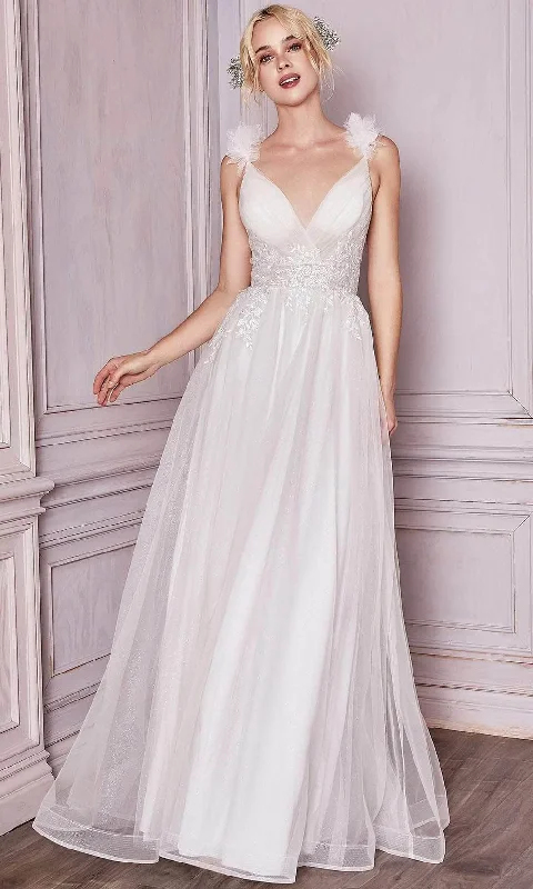 ELEGANT Formal Dress DesignsLadivine CD971W - V Neck A-line Bridal Gown