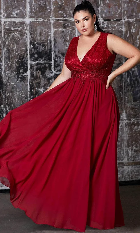 Formal Dress for Destination WeddingsLadivine S7201 - Deep V-Neck Gown