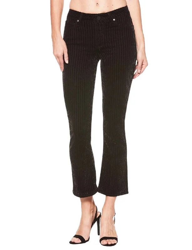 women's high-waisted pantsColette Crop Flare Velvet Pants In Black