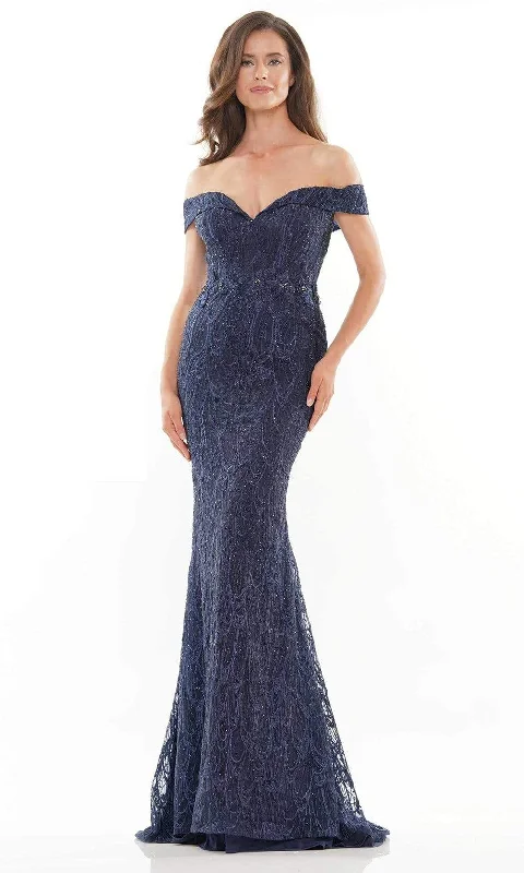 Classic Formal Dress StylesRina Di Montella RD2739 - Embroidered Mesh Formal Gown