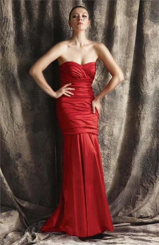 Formal Dress for Art GalleriesTheia - 881196SC Strapless Taffeta Ruched Trumpet Gown