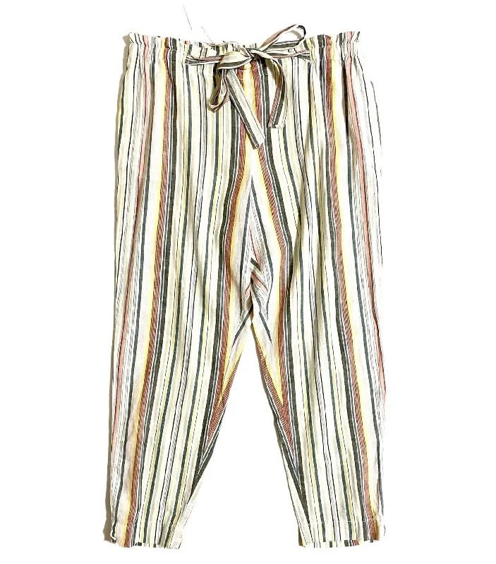 women's retro pantsGiavanna Linen Striped Pants In Multicolor