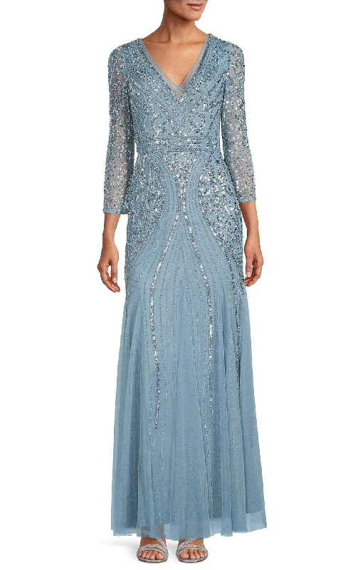 Formal Dress Trends 2023Adrianna Papell AP1E209816 - V Neck Embellished Long Formal Gown