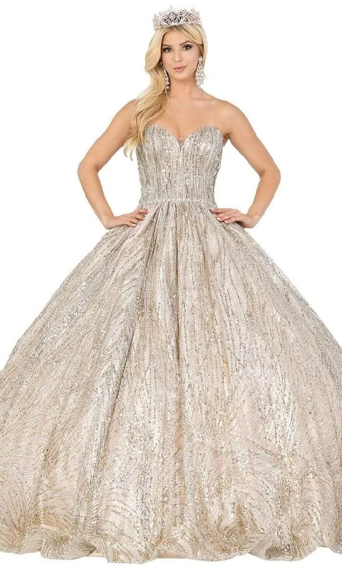 Formal Dress for Black Tie EventsDancing Queen - 1453SC Strapless Sweetheart Glittered Ballgown