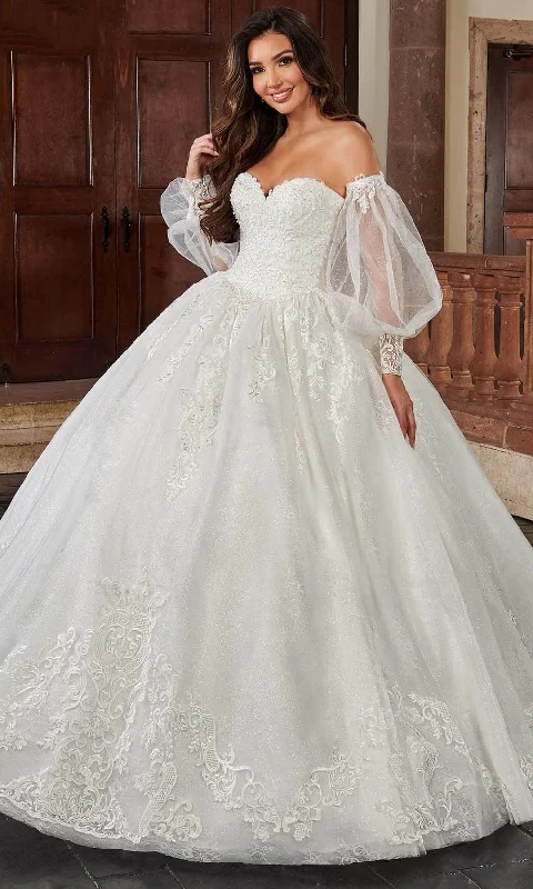 Formal Dress for Evening WeddingsRachel Allan Bridal Rb6114 - Applique Ballgown