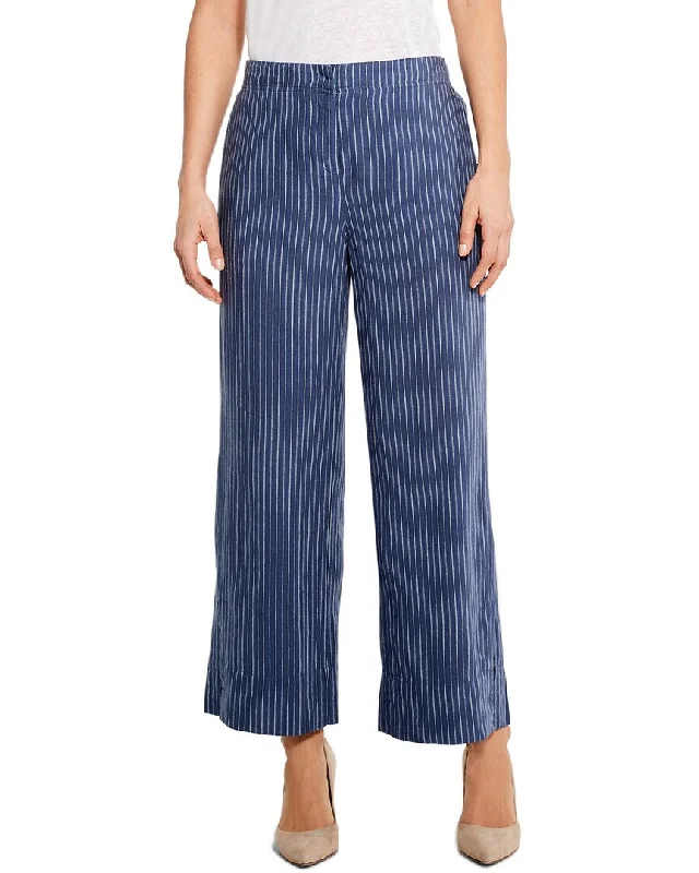 women's elastic waist pantsNIC+ZOE Central Park Wide Leg Linen-Blend Ankle Pant