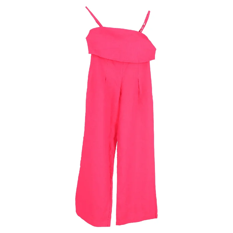 women's warm pantsReformation Sleeveless Top and Wide-Leg Pants Set in Pink Linen