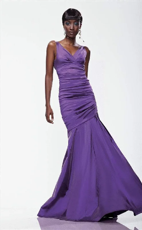 Formal Dress for Indoor WeddingsTheia - Ruched Iridescent Taffeta Trumpet Gown 881071SC