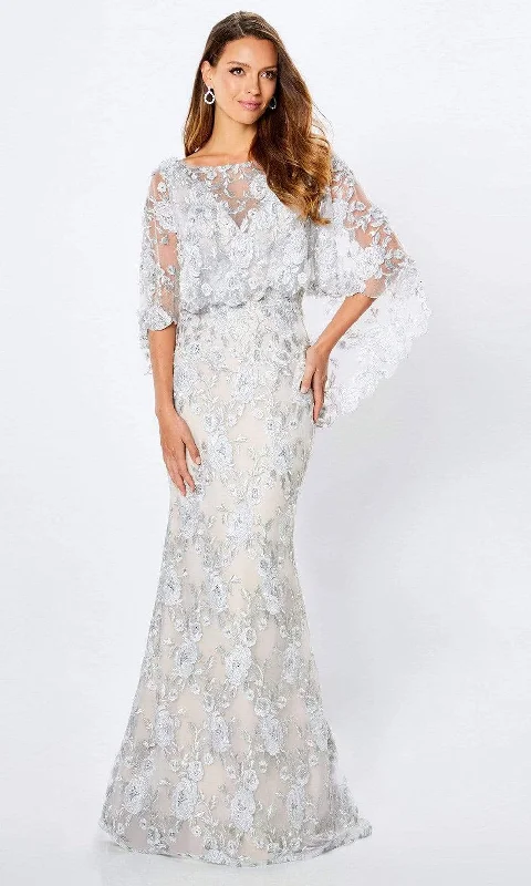 Formal Dress for Runway ShowsMontage by Mon Cheri - Embroidered Bateau Neck Formal Dress 221962