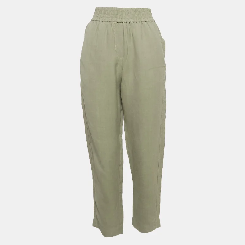 women's sweatpantsBrunello Cucinelli Grey Linen Blend Pant