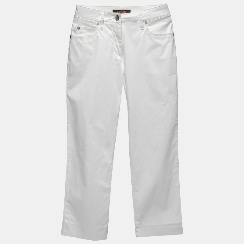 women's elegant pantsRoberto Cavalli White Cotton Capri Pant