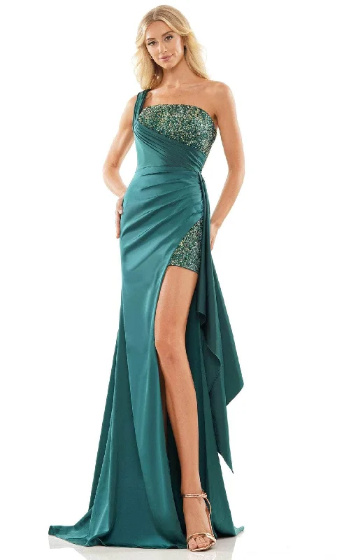 Formal Dress for Formal DancesColors Dress 2865 - One-Sleeve Gown