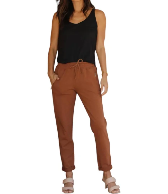 women's bridal pantsFrench Terry Jogger Pants In Terracotta