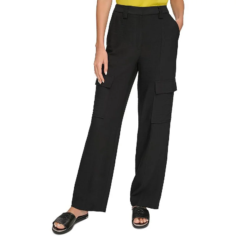 women's zipper pantsWomens High Rise Pocketed Wide Leg Pants