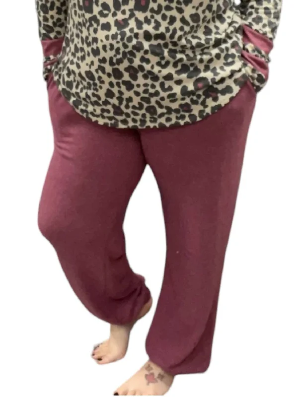 women's satin pantsPullover Jogger In Mauve