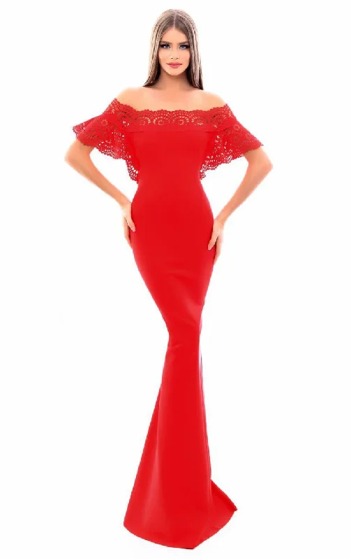 Formal Dress for Charity AwardsTarik Ediz - Laser-Cut Off Shoulder Mermaid Gown 50347