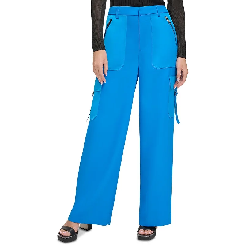 women's striped pantsWomens Satin Trim High Rise Cargo Pants