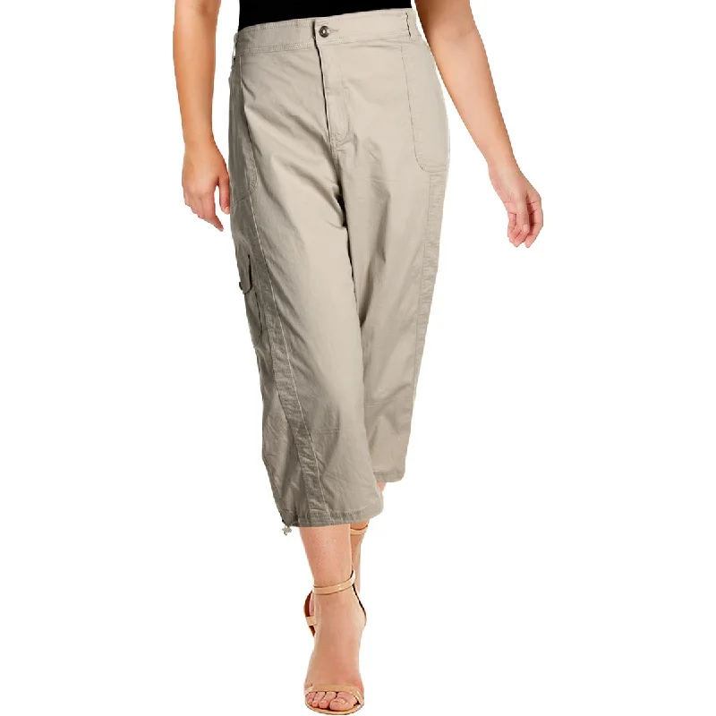 women's casual pantsWomens Comfort Waist Mid-Rise Cargo Pants