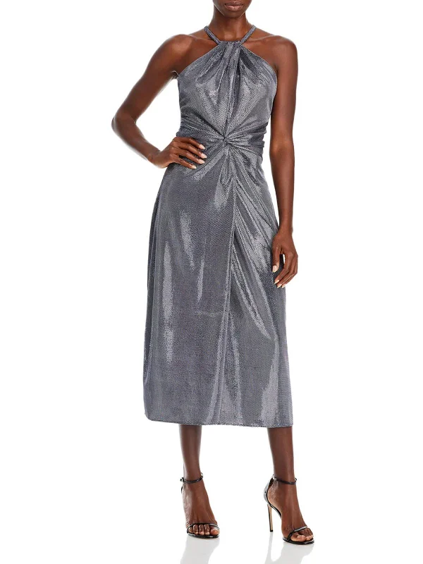 spring party dressesDina Womens Metallic Halter Cocktail and Party Dress