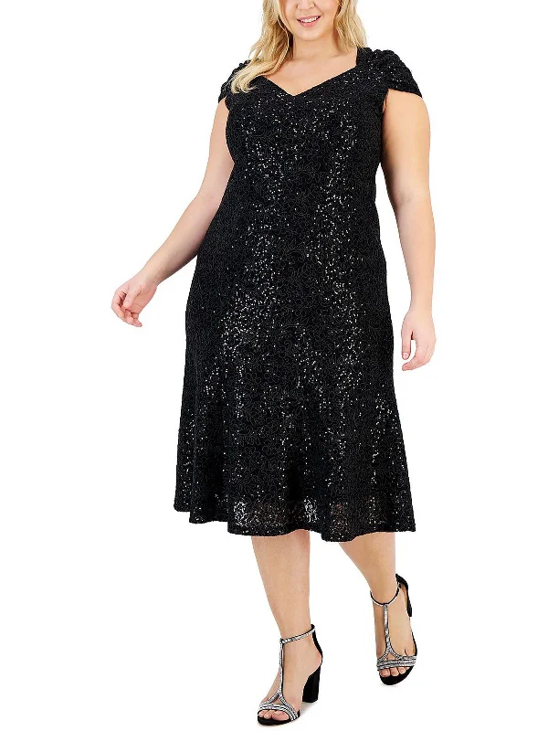 Halloween party dressesPlus Womens Sequins Deep V Cocktail and Party Dress