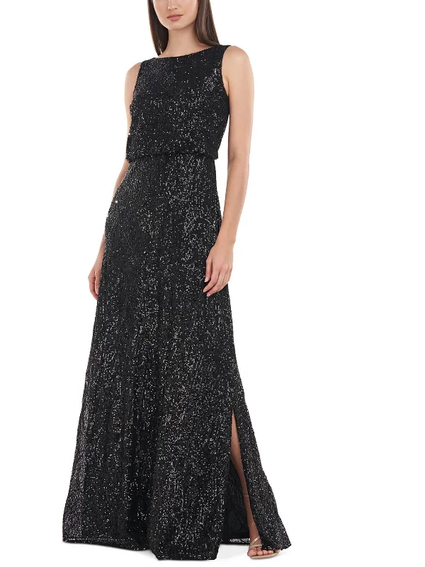 sequined party dressesWomens Sequined Long Evening Dress