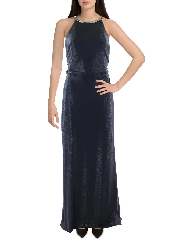 cocktail party dressesWomens Metallic Long Evening Dress