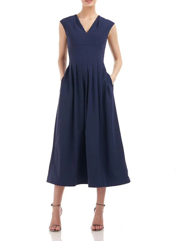 high-low party dressesWomens Pleated V-Neck Cocktail and Party Dress