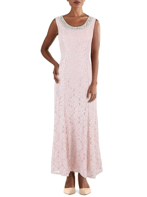 bridesmaid party dressesPetites Womens Lace Embellished Evening Dress