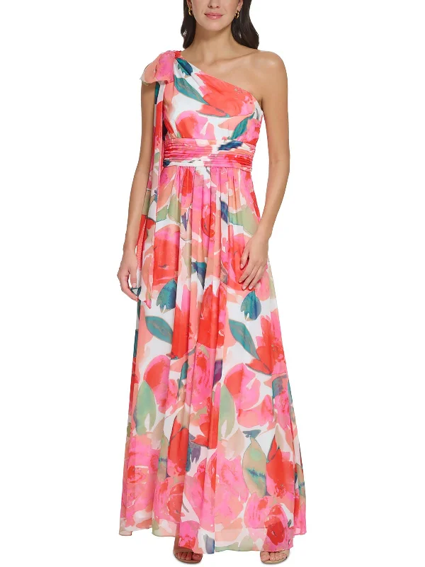 beach party dressesWomens Chiffon Floral Evening Dress